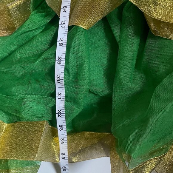Green and Gold Layered Tulle Childs Xmas Tree Costume - Picture 8 of 8